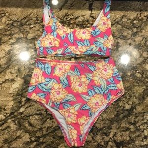 Trendy ASOS floral high waisted bikini